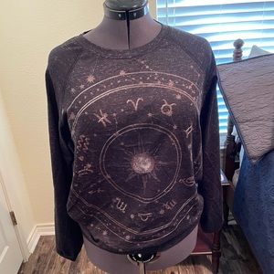 Horoscope lightweight sweatshirt. Dark grey never worn. Gold screen print.